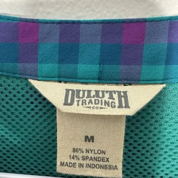 Duluth Flex Sidewinder Shirt Tunic Sz M UPF 30 Plaid Blue Outdoor Hiking - Picture 4 of 10